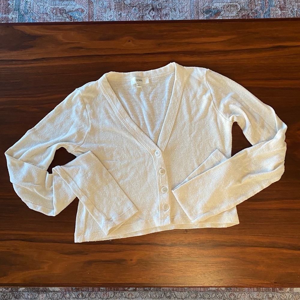 OZMA Cropped Rae Cardigan XS, natural